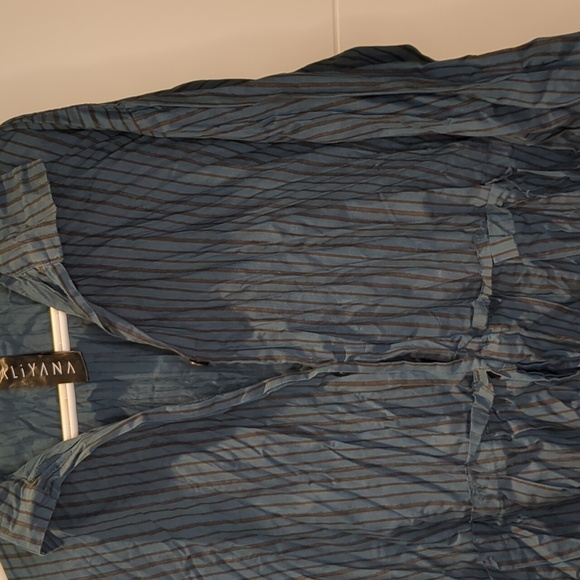 Sz 2 Kaliyana Empire Shirt Blue and Black Stripe - Picture 4 of 7